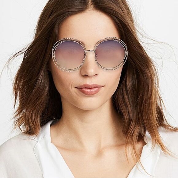 Chloe Carlina Twist Gold Mother of Pearl Rainbow Gradient Sunglasses main image 8